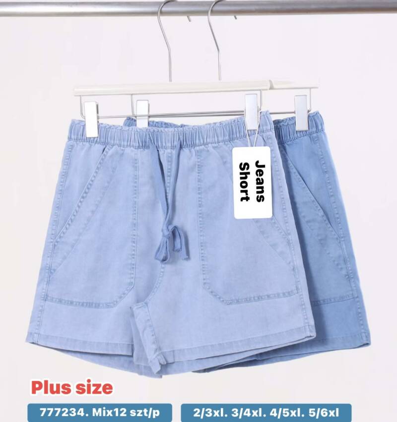 Szorty damskie jeans Roz 2XL-6XL, 1 Kolor Paczka 12 szt 1