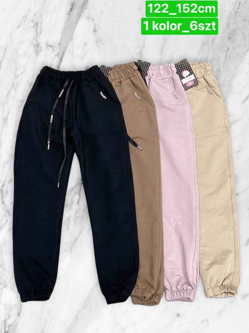 Spodnie dziewczęcy. Roz 122-152. 1 kolor Paczka 6 szt . 1