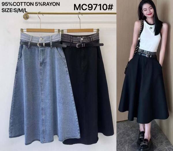 SpódnicE damskie jeansy (Francja produkt) Roz S-M-L, 1 Kolor Paczka 6 szt 1