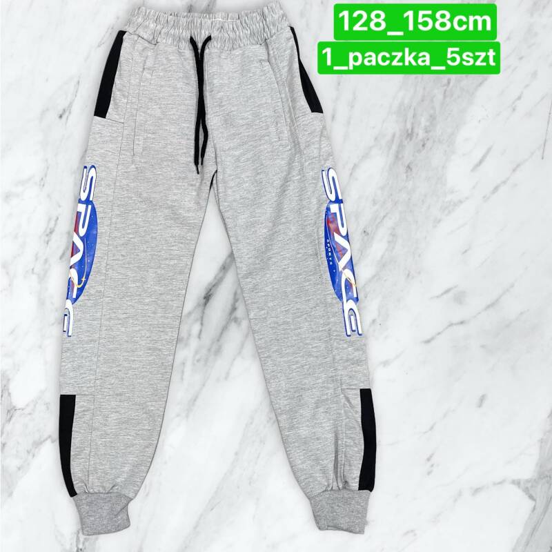 Spodnie chłopięca Roz 128-158. 1 kolor Paczka 5 szt. 1