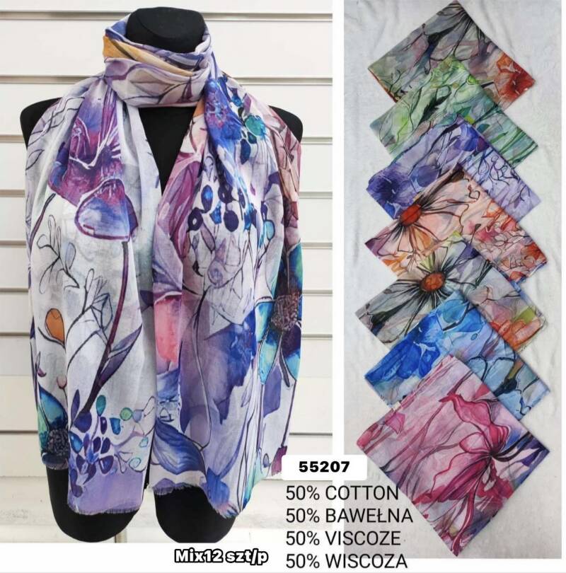 Szaliki damskie Roz Standard, Mix Kolor Paczka 12 szt 1