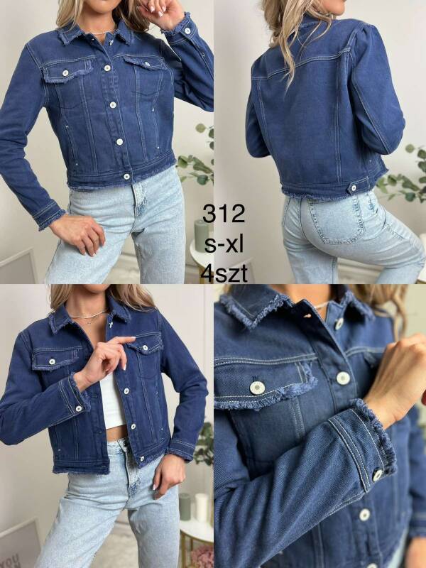 Kurtki damskie jeansy Roz S-XL, 1 Kolor Paczka 4 szt 1