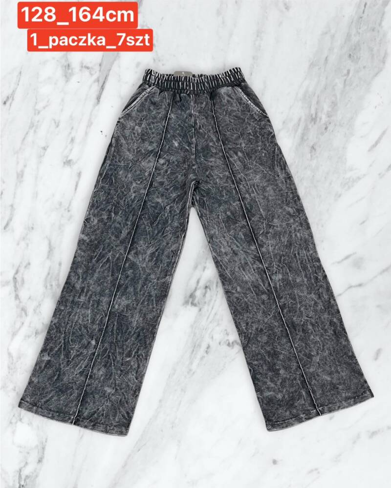 Spodnie dziewczęcy. Roz 128-164. 1 kolor Paczka 7 szt . 1