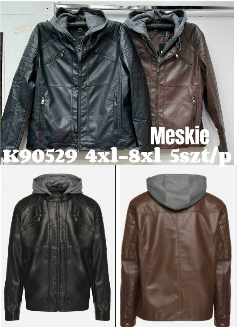 Kurtka męska skórzana Roz 4XL-8XL, 1 Kolor Paczka 5 szt 1