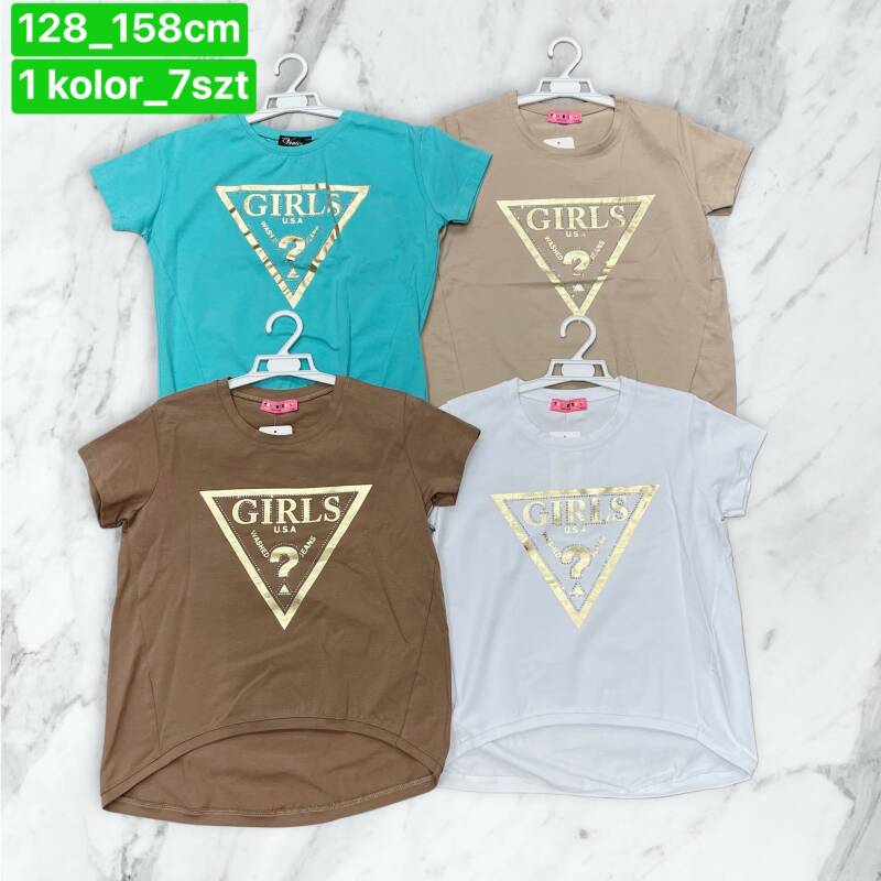 Bluzka dziewczęcy. Roz 128-158. 1 Kolor Paczka 7 szt 1