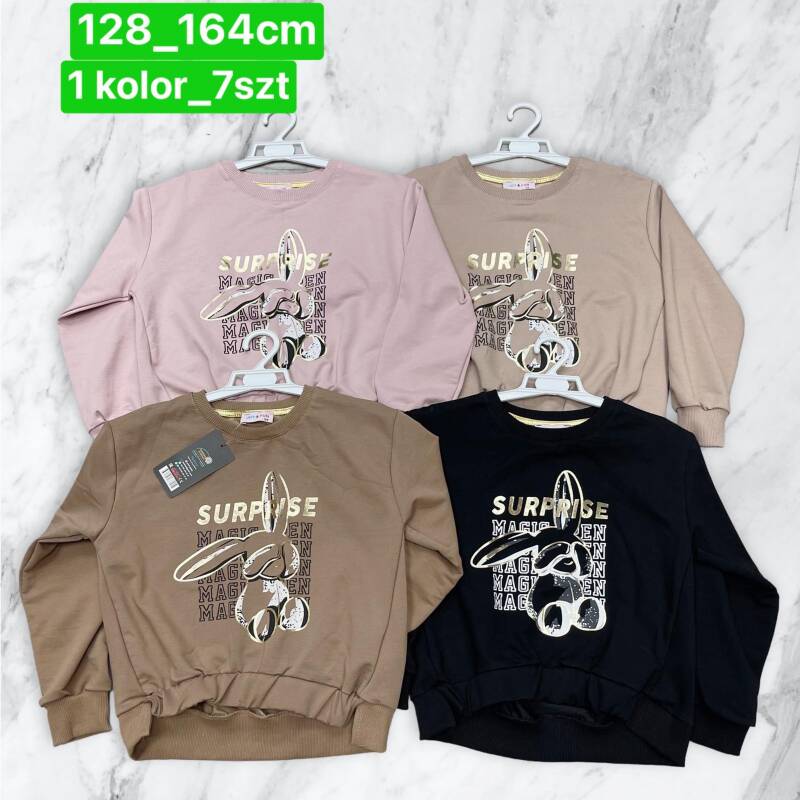 Bluzka dziewczęcy. Roz 128-164. 1 Kolor Paczka 7 szt 1