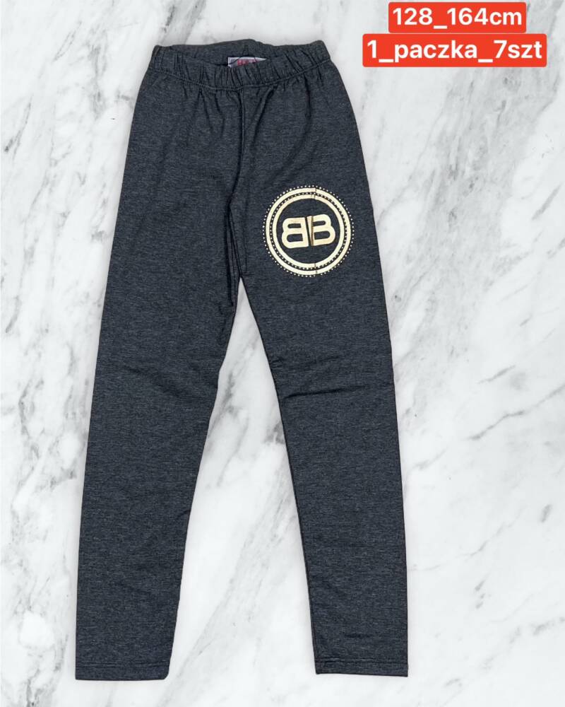 Leginsy dziewczęcy. Roz 128-164. 1 kolor Paczka 7 szt . 1