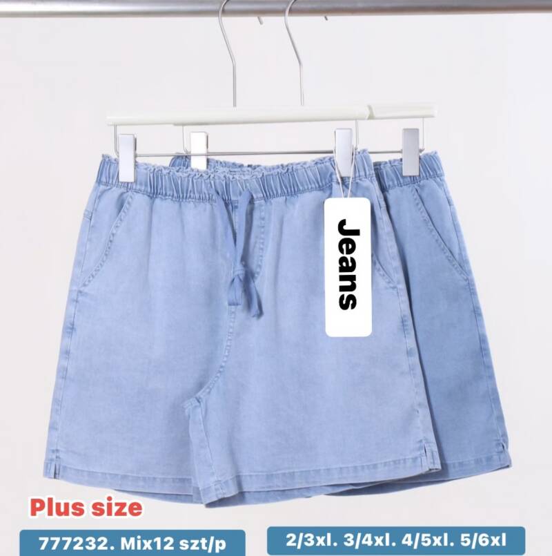 Szorty damskie jeans Roz 2XL-6XL, 1 Kolor Paczka 12 szt 1