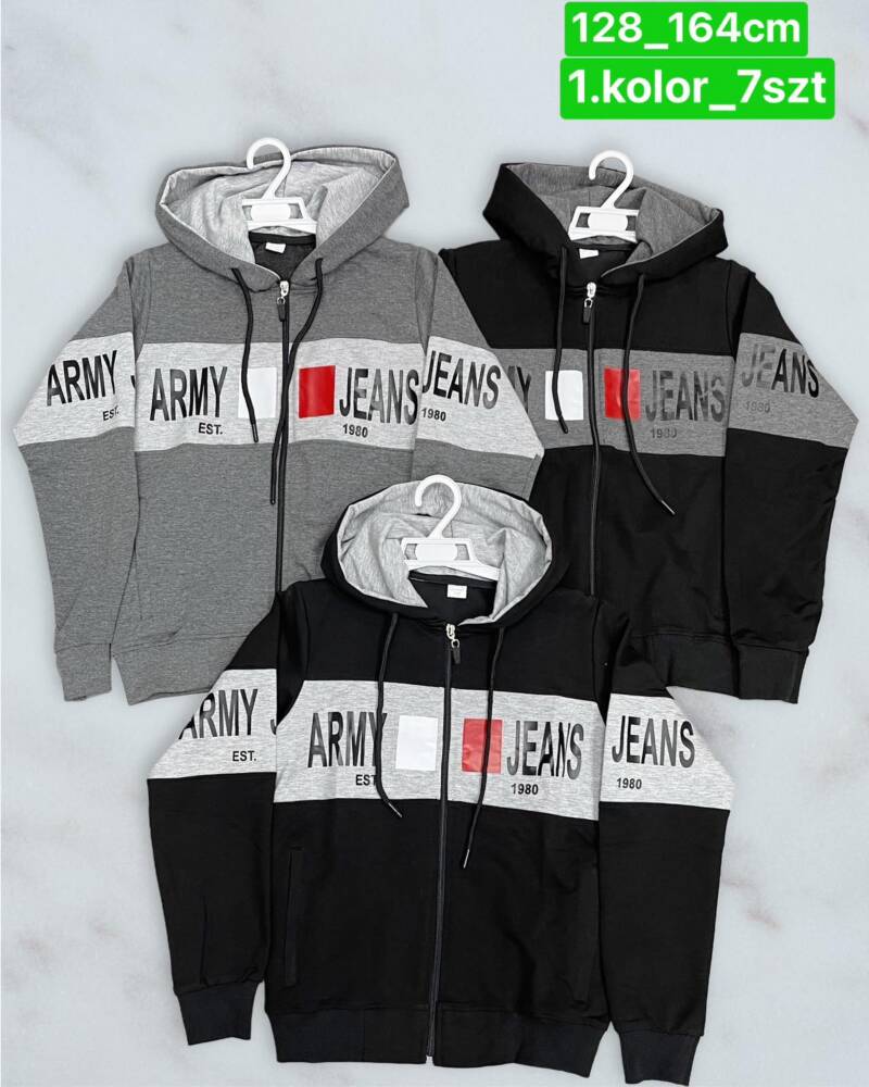 Bluza chłopięca Roz 128-164. 1 kolor Paczka 6 szt. 1
