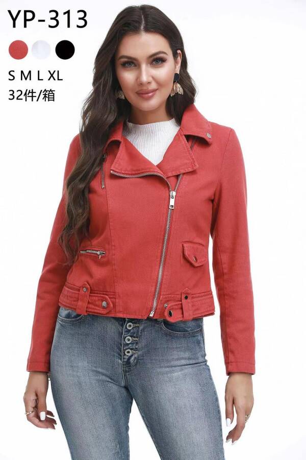 Kurtki damskie skórzana Roz S/M-L/XL, 1 Kolor Paczka 5 szt