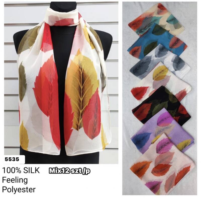 Szaliki damskie Roz Standard, Mix Kolor Paczka 12 szt 1