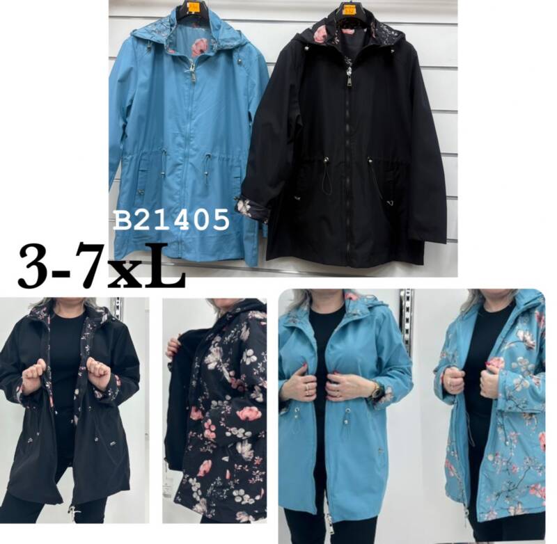 Kurtki damskie cienki Roz 3XL-7XL, 1 Kolor Paczka 5 szt 1