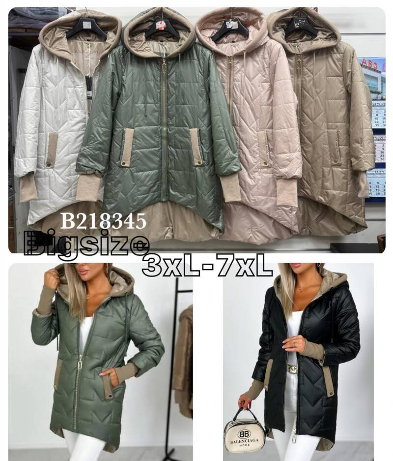 Kurtki damskie cienki Roz 3XL-7XL, 1 Kolor Paczka 5 szt 1