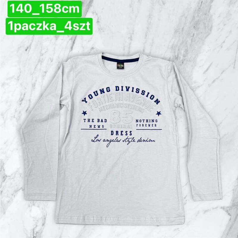 Bluzka chłopięca Roz 140-158. 1 kolor Paczka 4 szt . 1