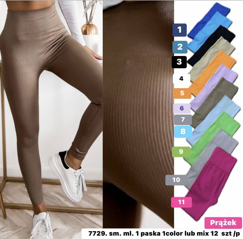 Leginsy damskie Roz S/M-L/XL-2XL, Mix Kolor Paczka 12 szt 1