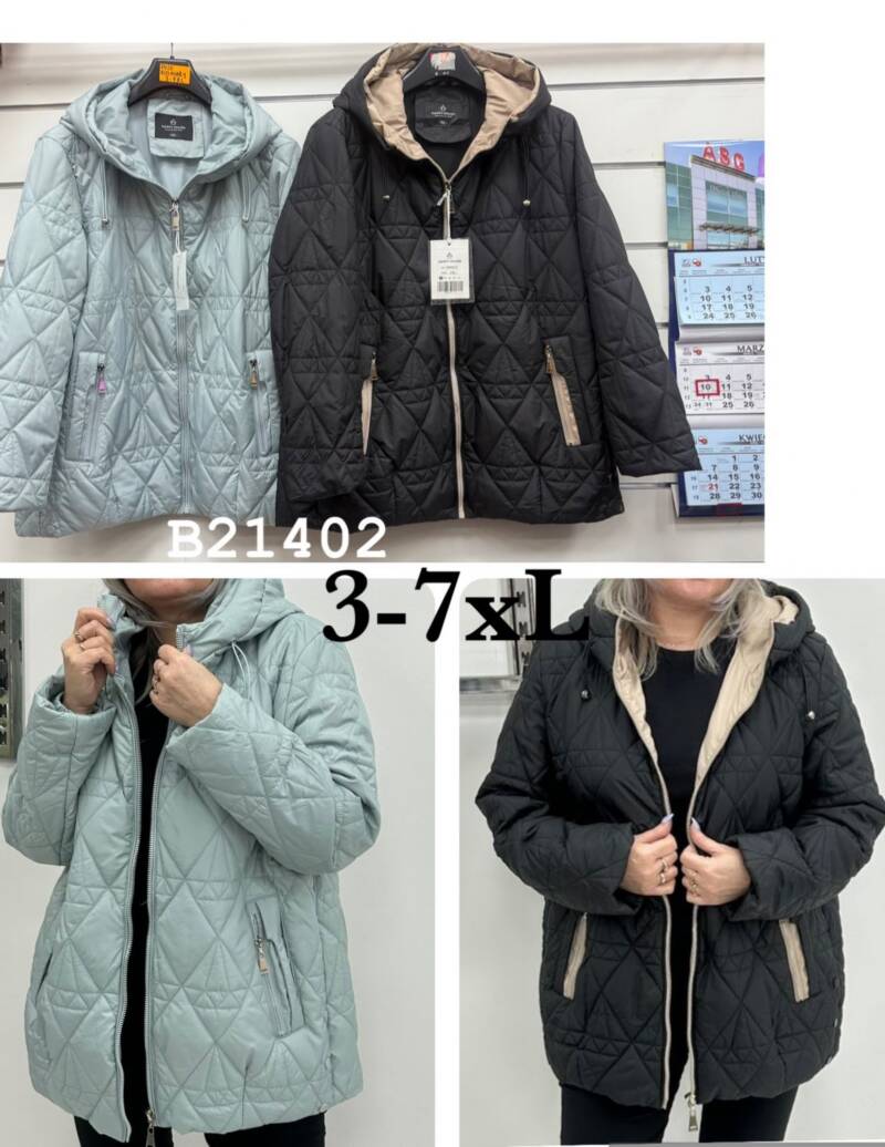 Kurtki damskie cienki Roz 3XL-7XL, 1 Kolor Paczka 5 szt 1