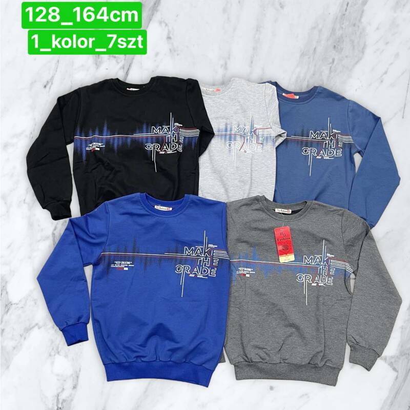 Bluzka chłopięca Roz 128-164. 1 kolor Paczka 7 szt.