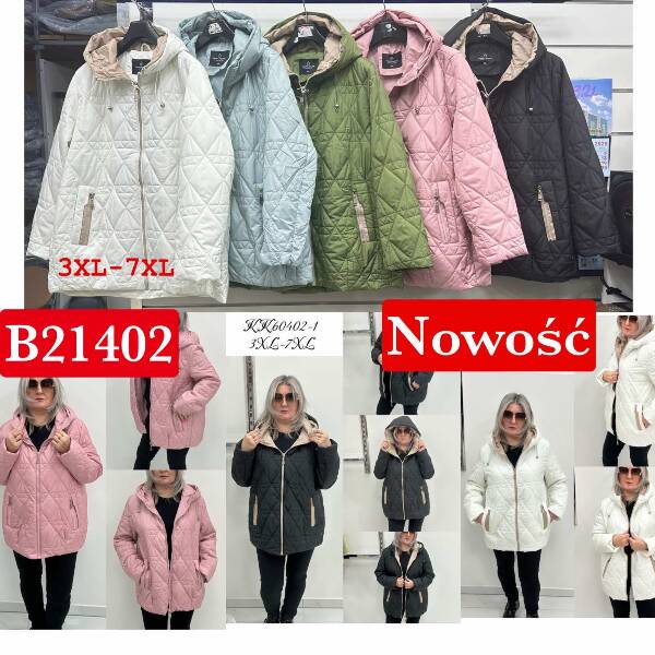 Kurtki damskie cienki Roz 3XL-7XL, 1 Kolor Paczka 5 szt 1