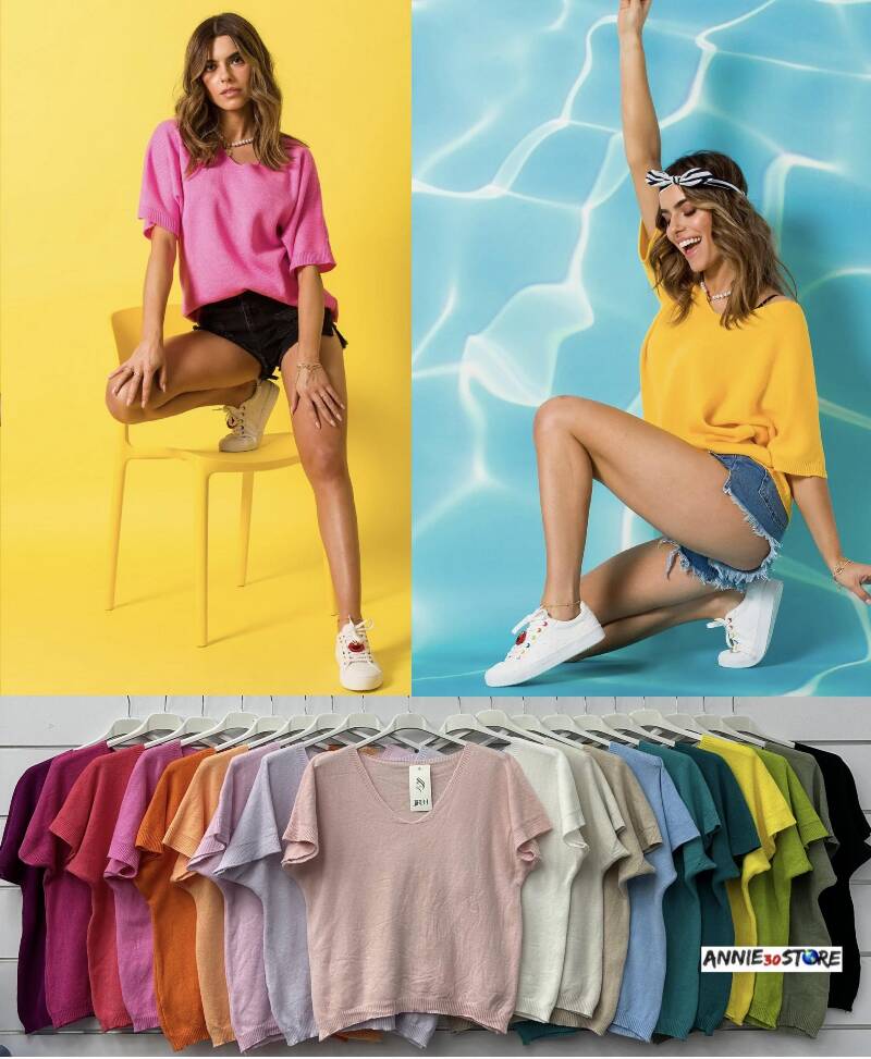 Bluzka damskie (Włoskie produkt) Roz Standard, Mix Kolor Paczka 5 szt