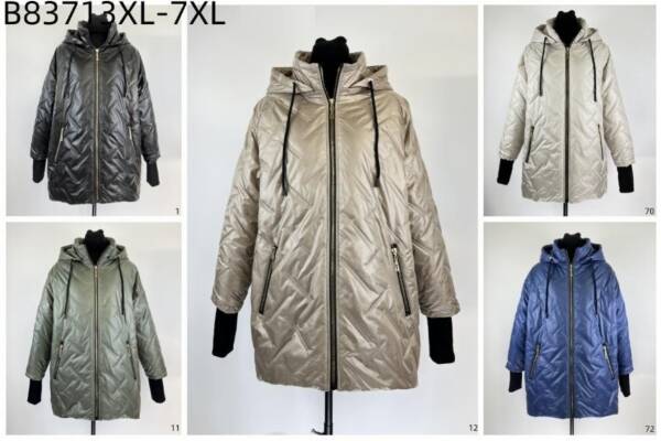 Kurtki damskie duże rozmiary Roz 3XL-7XL, 1 Kolor Paczka 5 szt