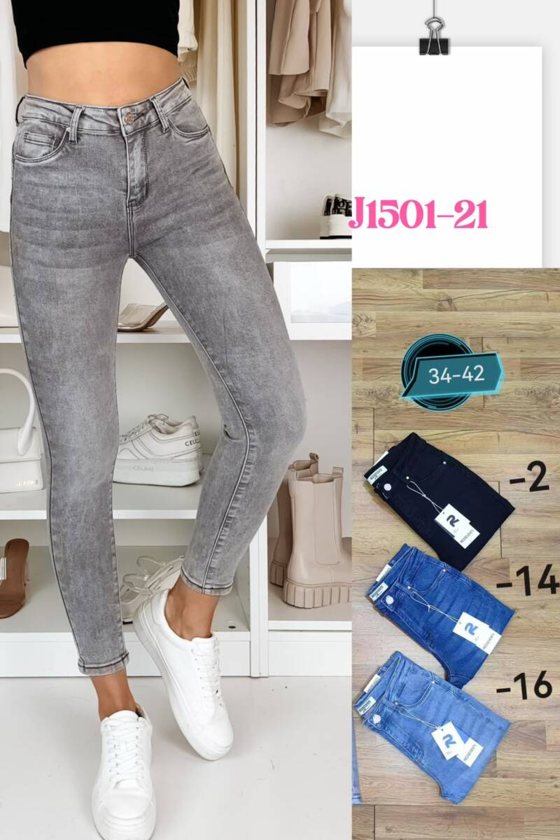 Spondnie damskie jeansy Roz 34-42, 1 Kolor Paczka 10 szt