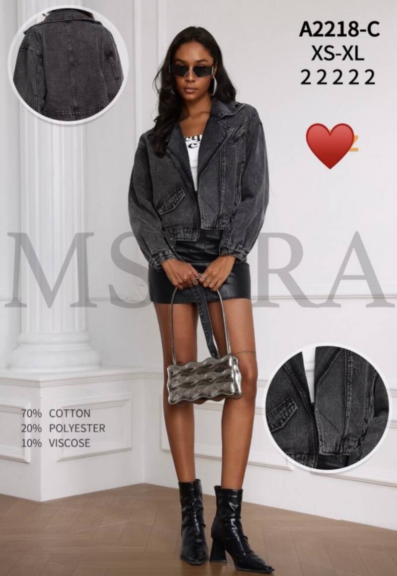 Kurtki damskie jeansy Roz XS-XL, 1 Kolor Paczka 10 szt