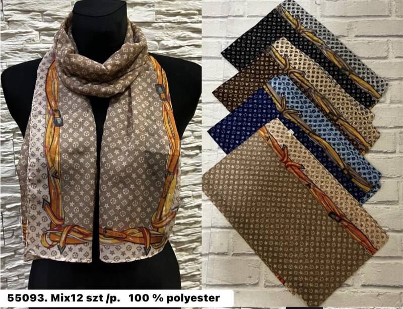 Szaliki damskie Roz Standard, Mix Kolor Paczka 12 szt