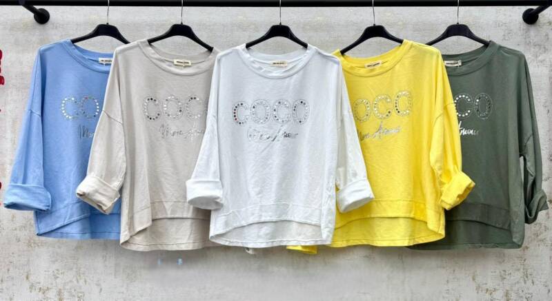 Bluzki damskie (Włoskie produkt) Roz Standard, Mix Kolor Paczka 5 szt