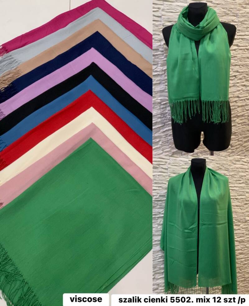 Szaliki damskie Roz Standard, Mix Kolor Paczka 12 szt 1