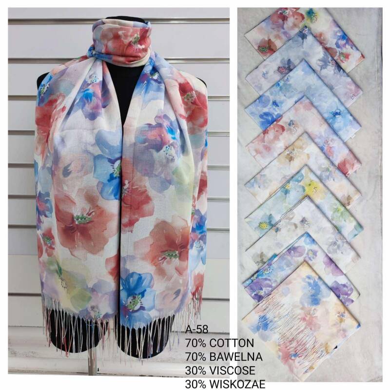 Szaliki damskie Roz Standard, Mix Kolor Paczka 12 szt