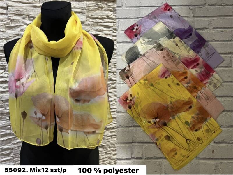 Szaliki damskie Roz Standard, Mix Kolor Paczka 12 szt 1