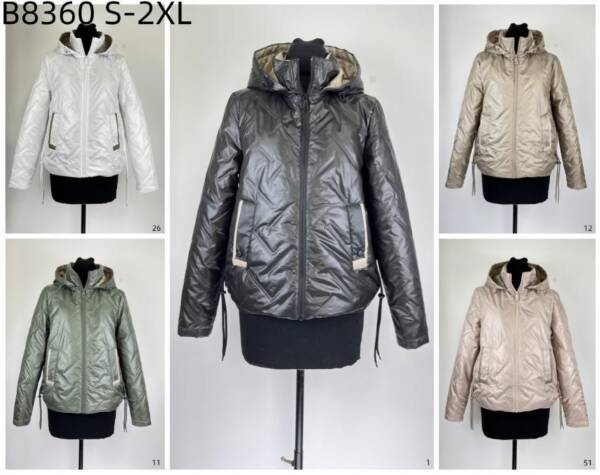 Kurtki damskie cienki Roz S-2XL, 1 Kolor Paczka 5 szt