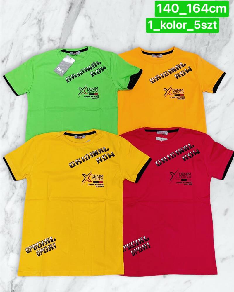 Bluzka chłopięca Roz 140-164. 1 kolor Paczka 5 szt .