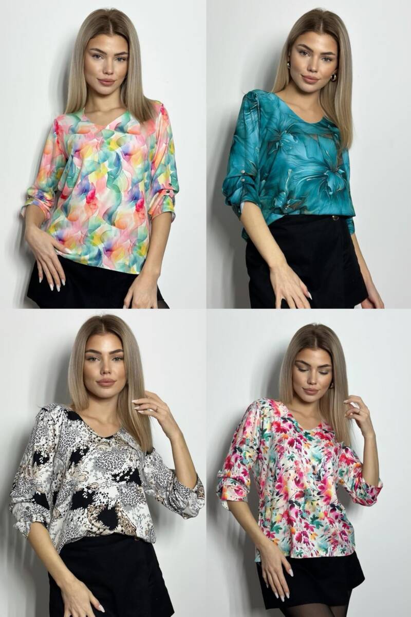 Bluzka damskie (Polska produkt) Roz 38-46. Mix Kolor Paczka 5 szt