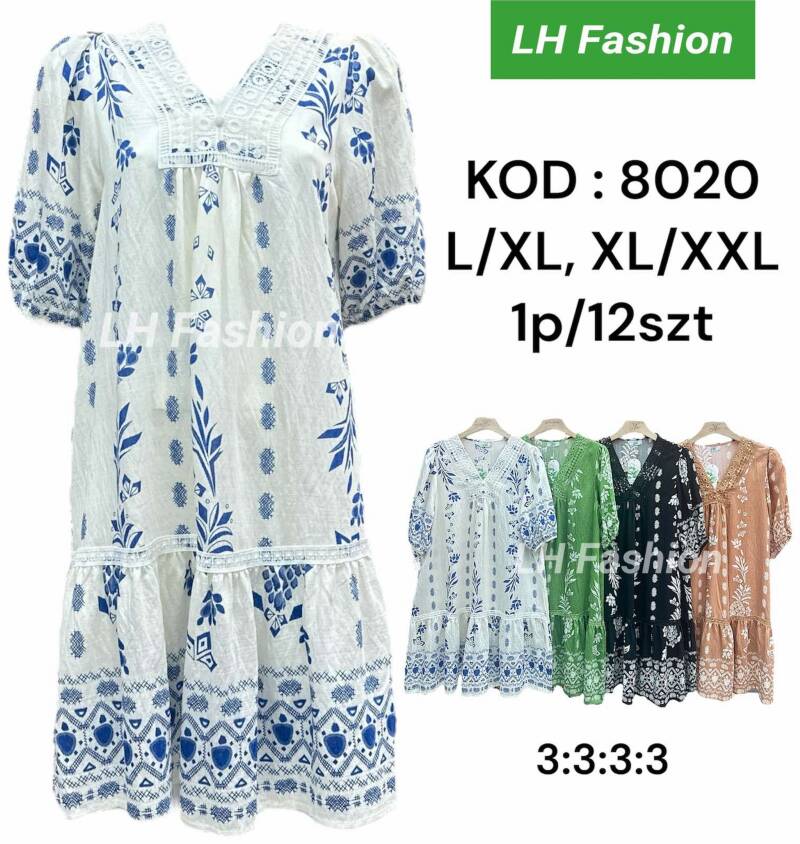 Sukienki damskie Roz L-2XL, Mix Kolor Paczka 12 szt 1