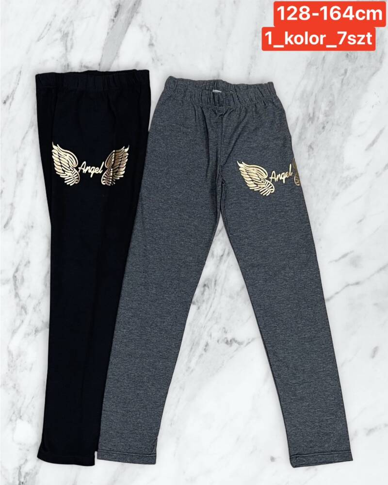Leginsy dziewczęcy. Roz 128-164. 1 kolor Paczka 7 szt .