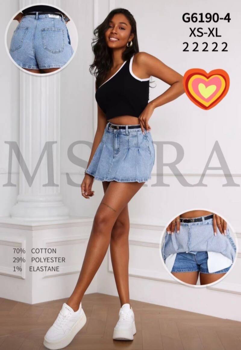 Szorty damskie jeansy Roz XS-XL, 1 Kolor Paczka 10 szt 1