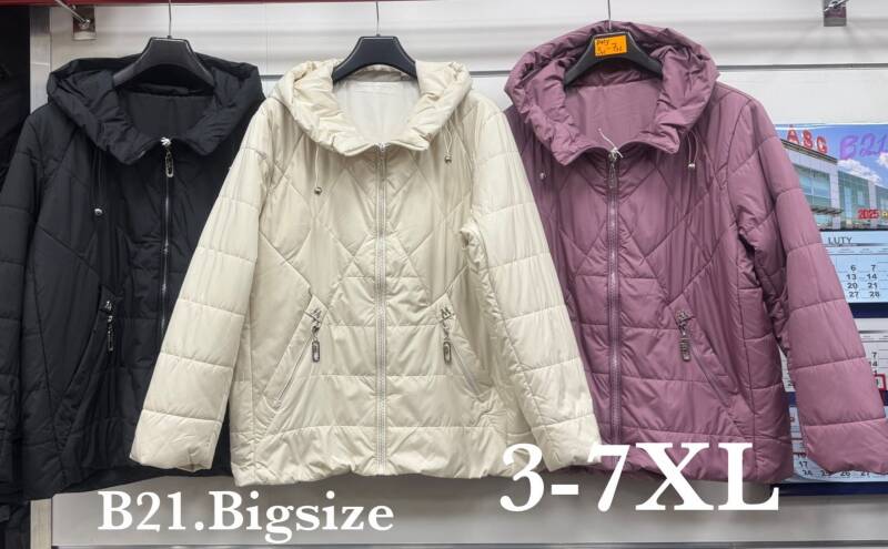 Kurtki damskie cienki Roz 3XL-7XL, 1 Kolor Paczka 5 szt