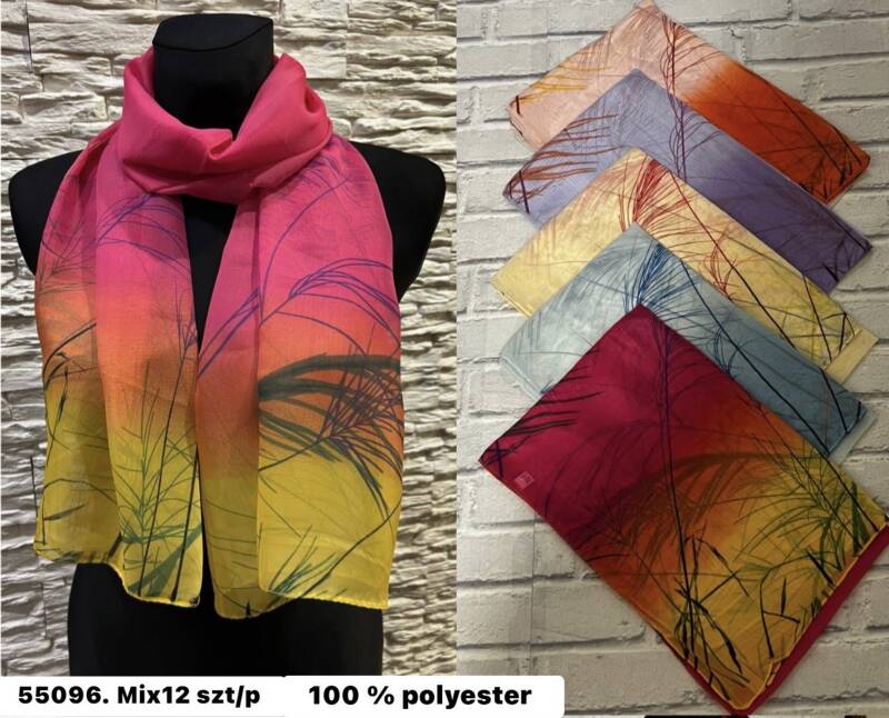 Szaliki damskie Roz Standard, Mix Kolor Paczka 12 szt 1