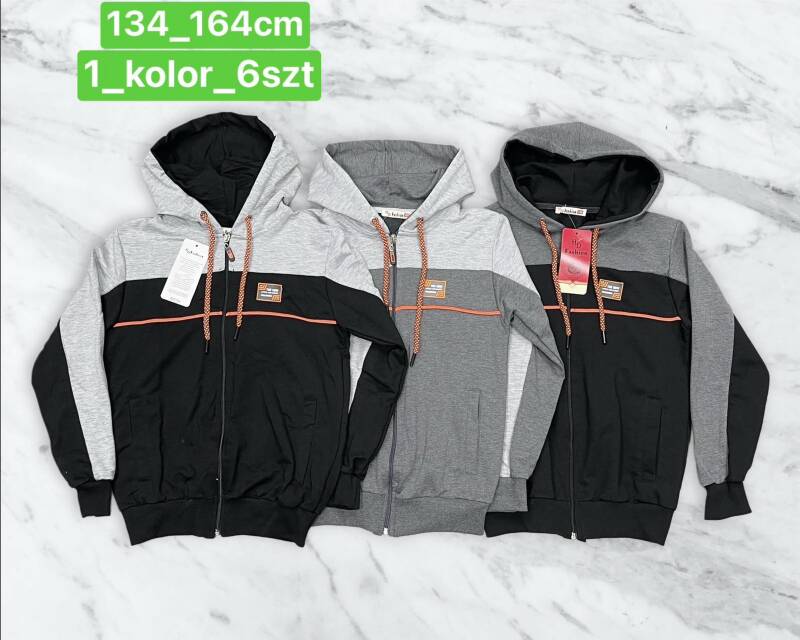 Bluza chłopięca Roz 134-164. 1 kolor Paczka 6 szt. 1