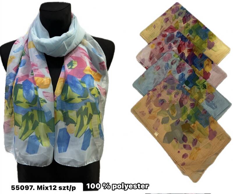 Szaliki damskie Roz Standard, Mix Kolor Paczka 12 szt