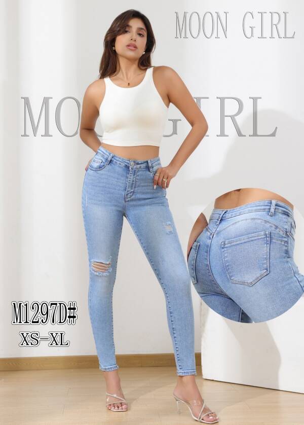 Spondnie damskie jeansy Roz XS-XL, 1 Kolor Paczka 10 szt 1