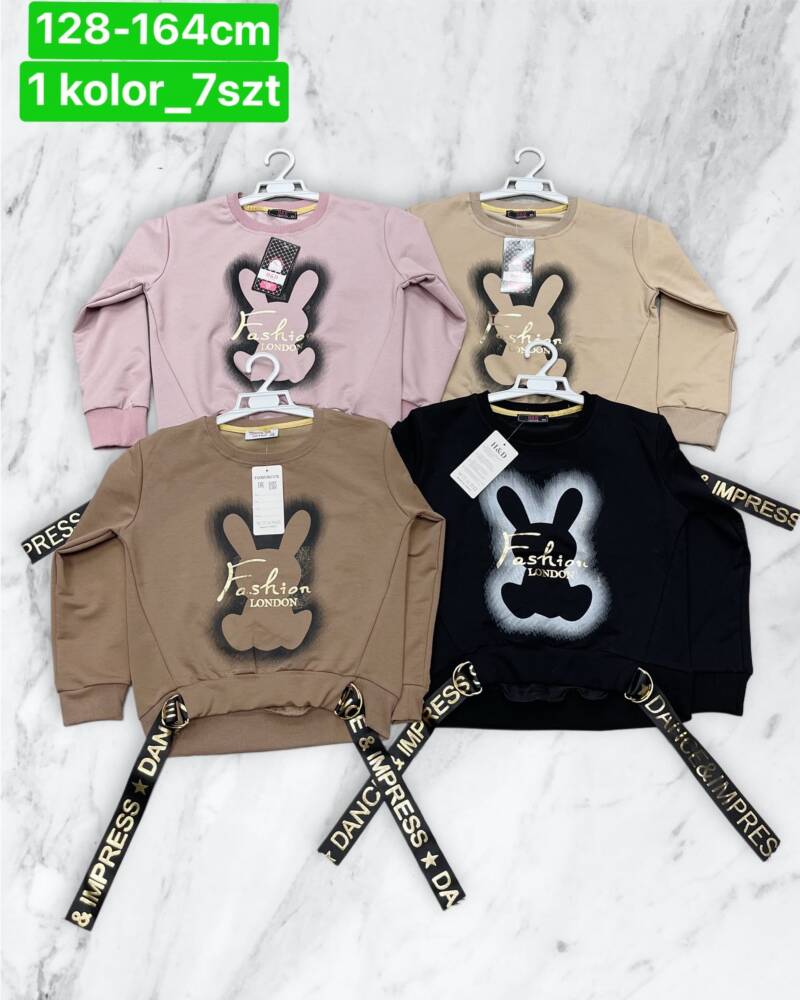 Bluzka dziewczęcy. Roz 128-164. 1 Kolor Paczka 7 szt