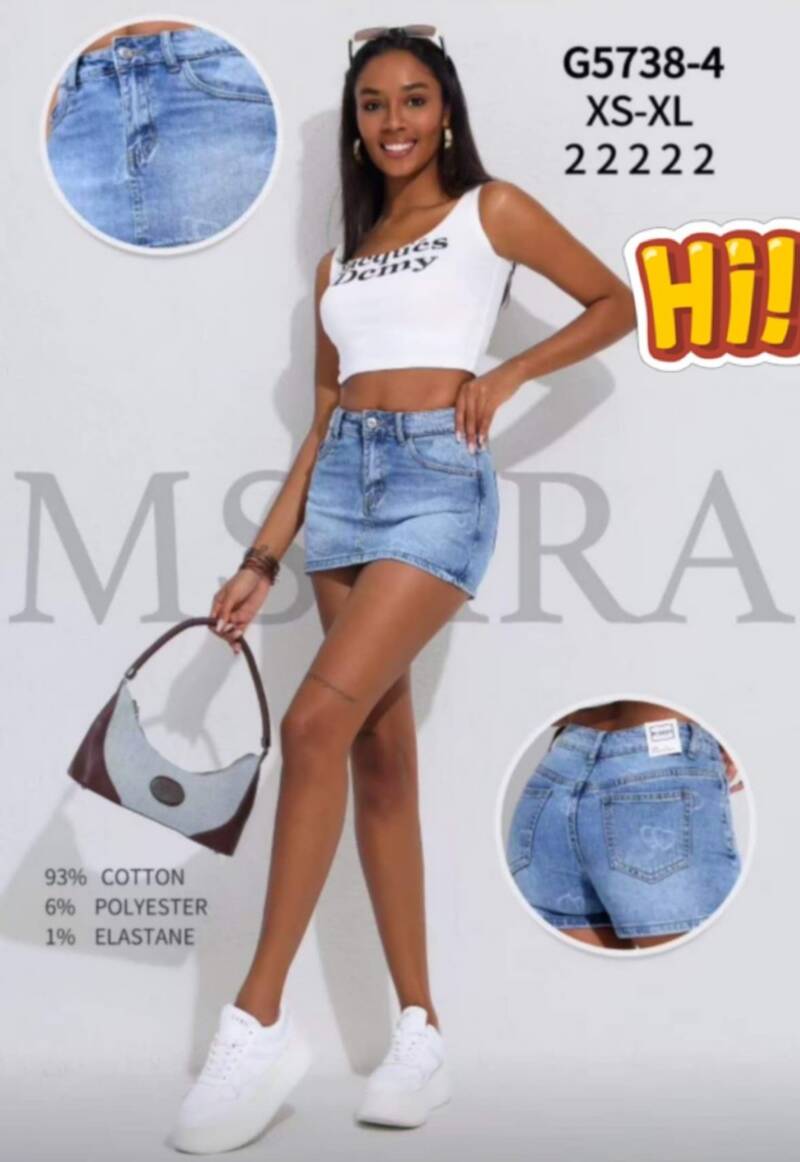 Szorty damskie jeansy Roz XS-XL, 1 Kolor Paczka 10 szt 1