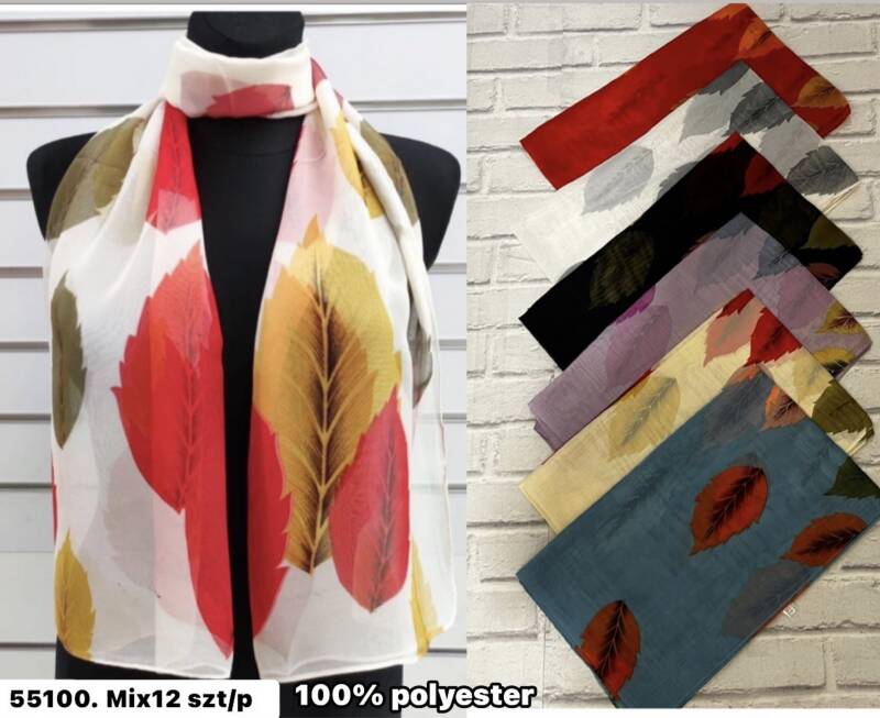 Szaliki damskie Roz Standard, Mix Kolor Paczka 12 szt 1