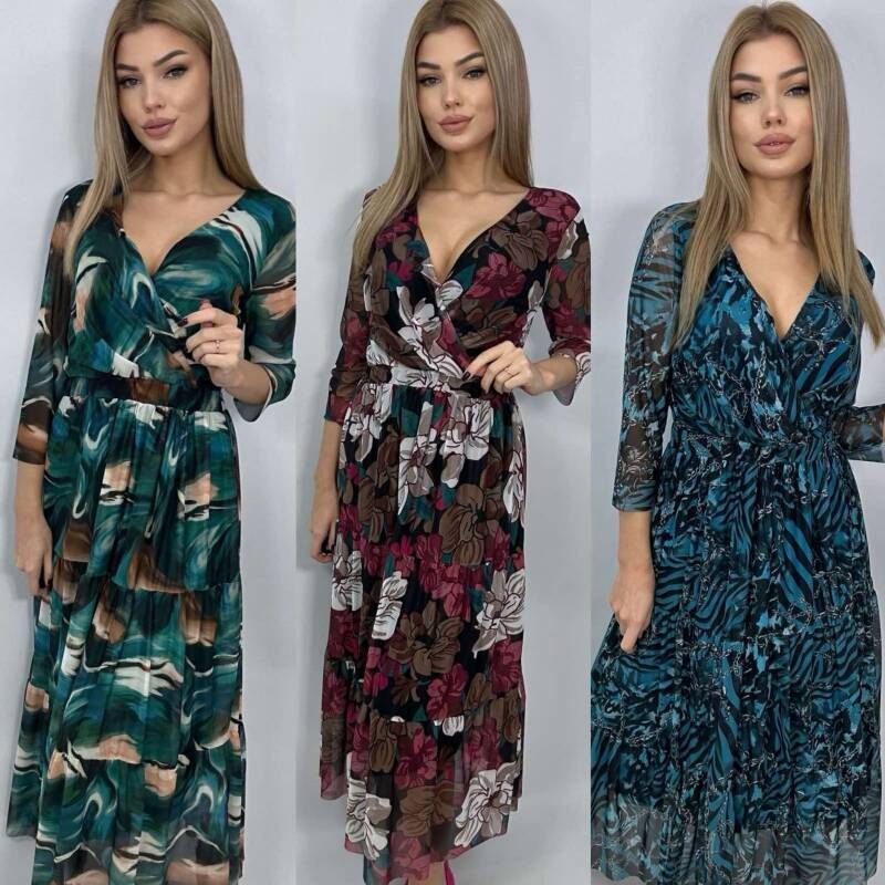 Sukienki damskie (Polska produkt) Roz 42-46 Mix Kolor Paczka 5 szt