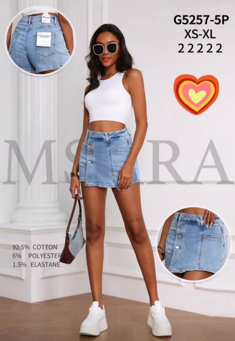 Szorty damskie jeansy Roz XS-XL, 1 Kolor Paczka 10 szt