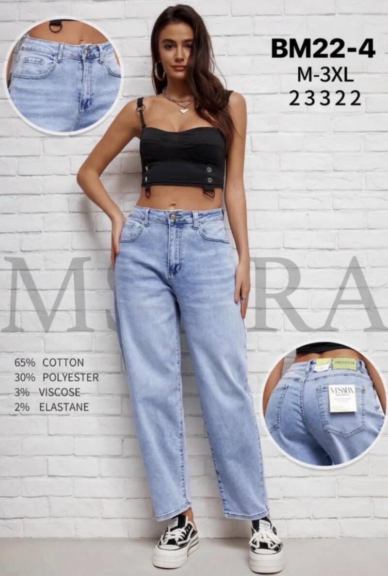 Spondnie damskie jeansy Roz M-3XL, 1 Kolor Paczka 12 szt