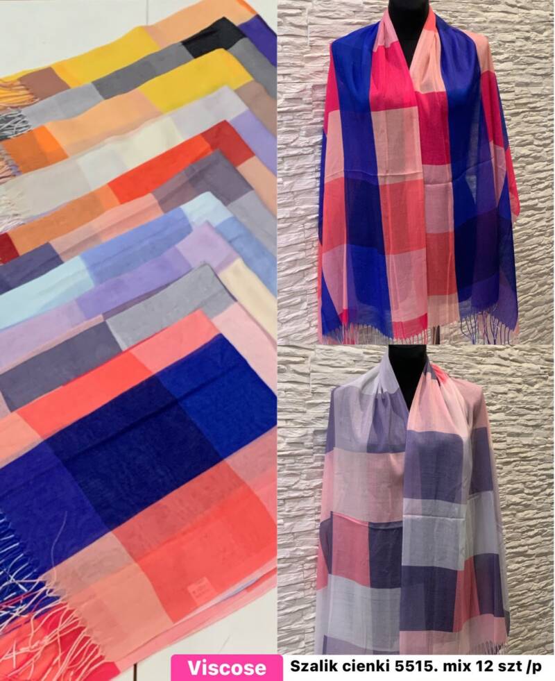 Szaliki damskie Roz Standard, Mix Kolor Paczka 12 szt