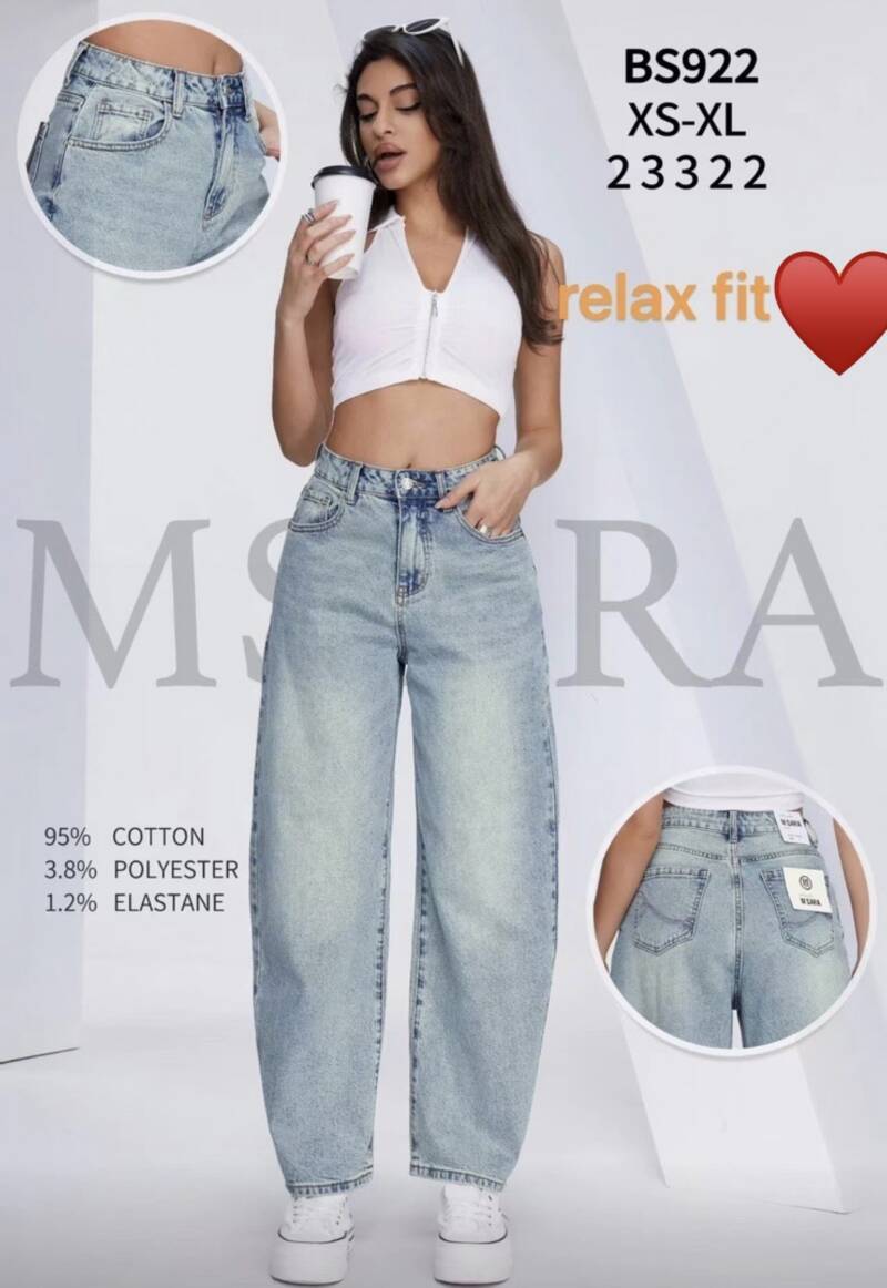 Spondnie damskie jeansy Roz XS-XL, 1 Kolor Paczka 12 szt 1